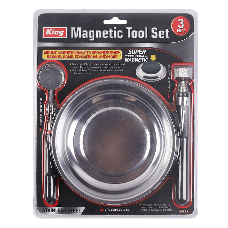 2003-0 - 3-PC MAGNETIC TOOL TRAY SET, 6"