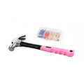 3100-0 - PINK 8 OZ PINK CLAW HAMMER & HARDWARE KIT SET