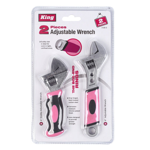 3108-0 - 2-PC PINK ADJUSTABLE WRENCH SET