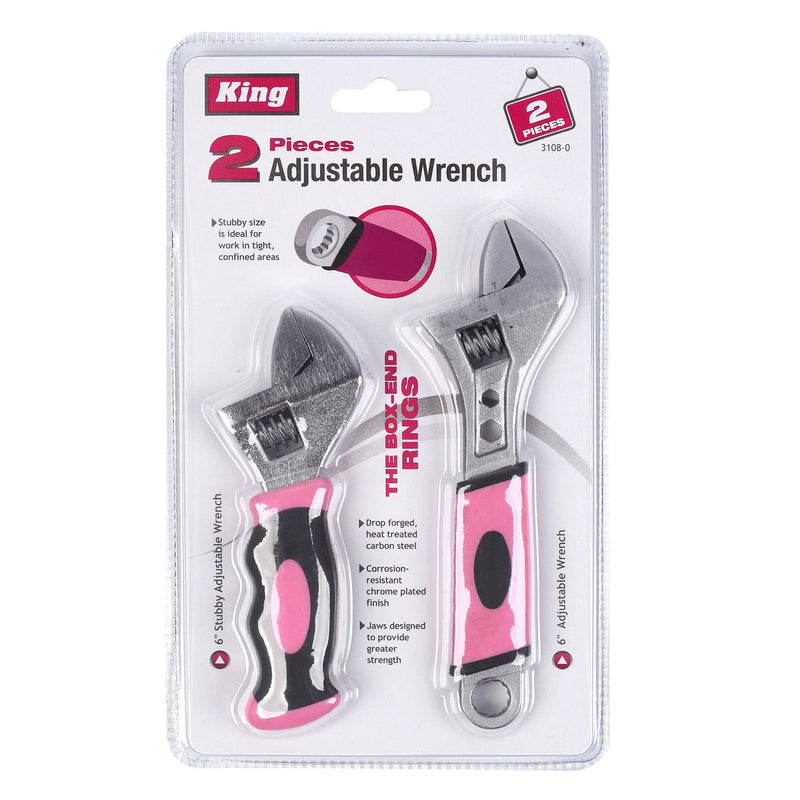 3108-0 - 2-PC PINK ADJUSTABLE WRENCH SET