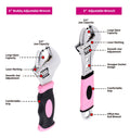 3108-0 - 2-PC PINK ADJUSTABLE WRENCH SET