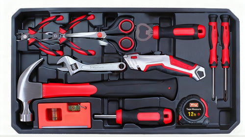 3121-0 - 14-PC HOUSEHOLD TOOL SET W/ HARD TRAY