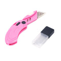 3574-0 - 7-PC PINK FOLDABLE UTILITY KNIFE W/ EXTRA BLADE SET