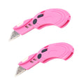 3574-0 - 7-PC PINK FOLDABLE UTILITY KNIFE W/ EXTRA BLADE SET