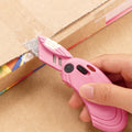 3574-0 - 7-PC PINK FOLDABLE UTILITY KNIFE W/ EXTRA BLADE SET