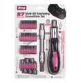3612-0P - 27-PC PINK MULTI-BIT RATCHETING SCREWDRIVER SET