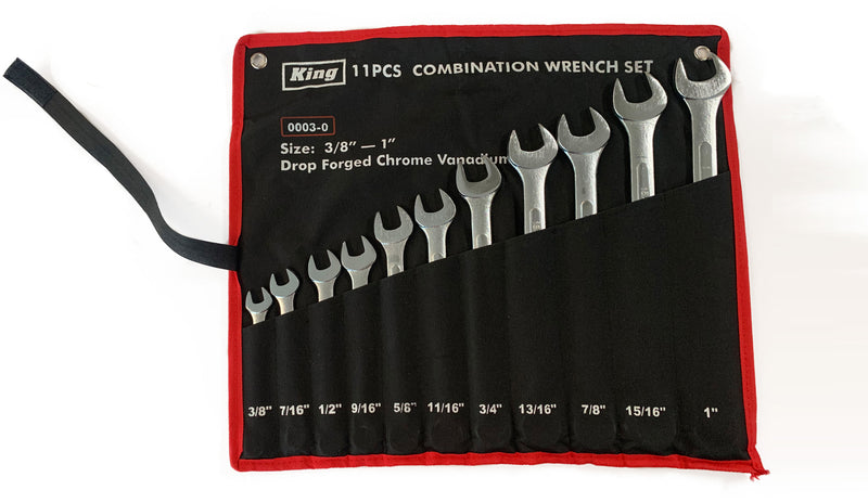 11-PC COMBINATION WRENCH SET W/POUCH (3/8" - 1") SAE (0003-0)