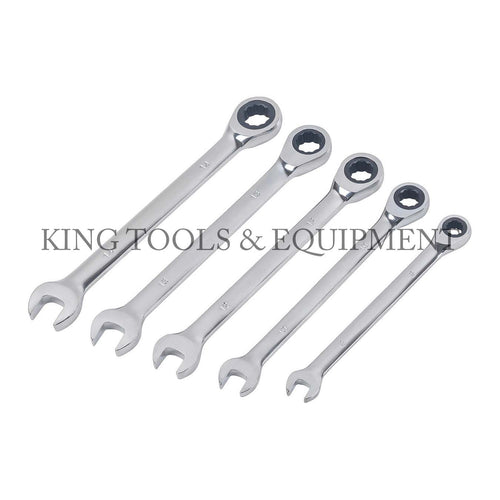 KING 5-pc RATCHETING COMBINATION WRENCH SET (8 mm - 14 mm) Metric