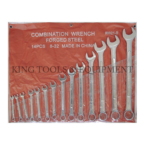 KING 14-pc COMBINATION WRENCH SET w/ Pouch (8 - 32mm) Metric