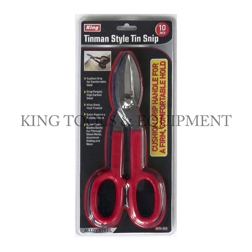 KING 10” Straight Cut Tin-Man Style TIN SNIPS