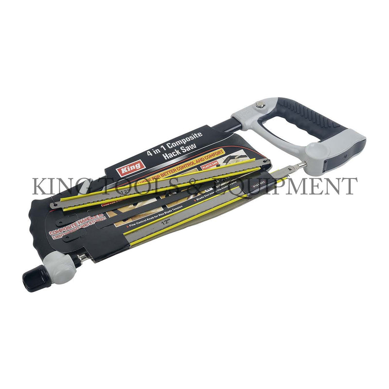 KING 4-in-1 Interchangeable Composite HACK SAW w/ Soft Grip Handle