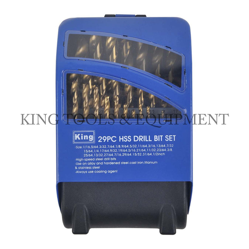 KING 29-pc HSS DRILL BIT SET (1/16" - 1/2") SAE