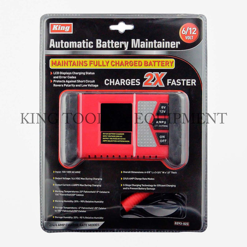 KING 6/12V Automatic 3-Stage BATTERY MAINTAINER 14.4 VDC 2/4/6AMP