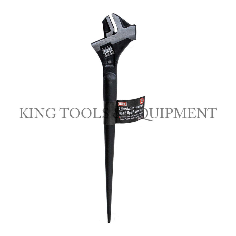 KING 16" Multi-Purpose Adjustable SPUD WRENCH w/ Hammer Head