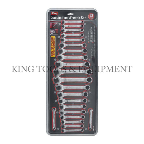 KING 22-pc COMBINATION WRENCH SET, SAE and Metric