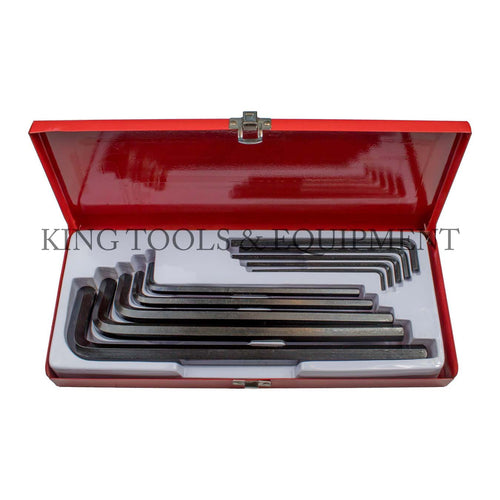 KING 10-pc Extra Long Reach Jumbo HEX KEY SET w/ Metal Case