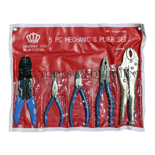 KING 5-pc Assorted MECHANIC PLIERS SET w/ Pouch