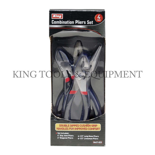 KING 4-pc 6" Assorted COMBINATION PLIERS SET