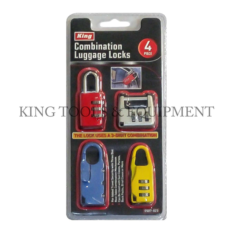 KING 4-pc COMBINATION LUGGAGE LOCKS