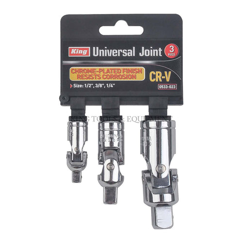 3-pc Universal Joint Socket Set (1/2" 3/8" 1/4") - 0533-0