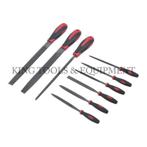 KING 9-pc Assorted HAND FILE SET w/ Handle