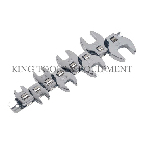 KING 8-pc CROWFOOT WRENCH SET w/ Rail