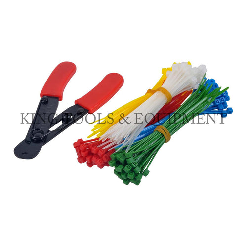 KING 4" WIRE STRIPER CUTTER w/ 200 Color-Coded Cable Ties