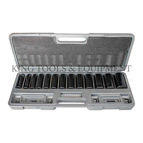 KING 14-pc DEEP SOCKET SET w/ Blow Case (7/16" - 1-1/4") SAE