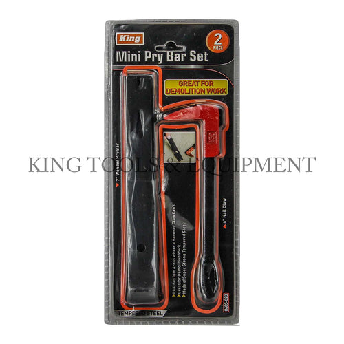 KING 2-pc MINI PRY BAR and WRECKING BAR SET