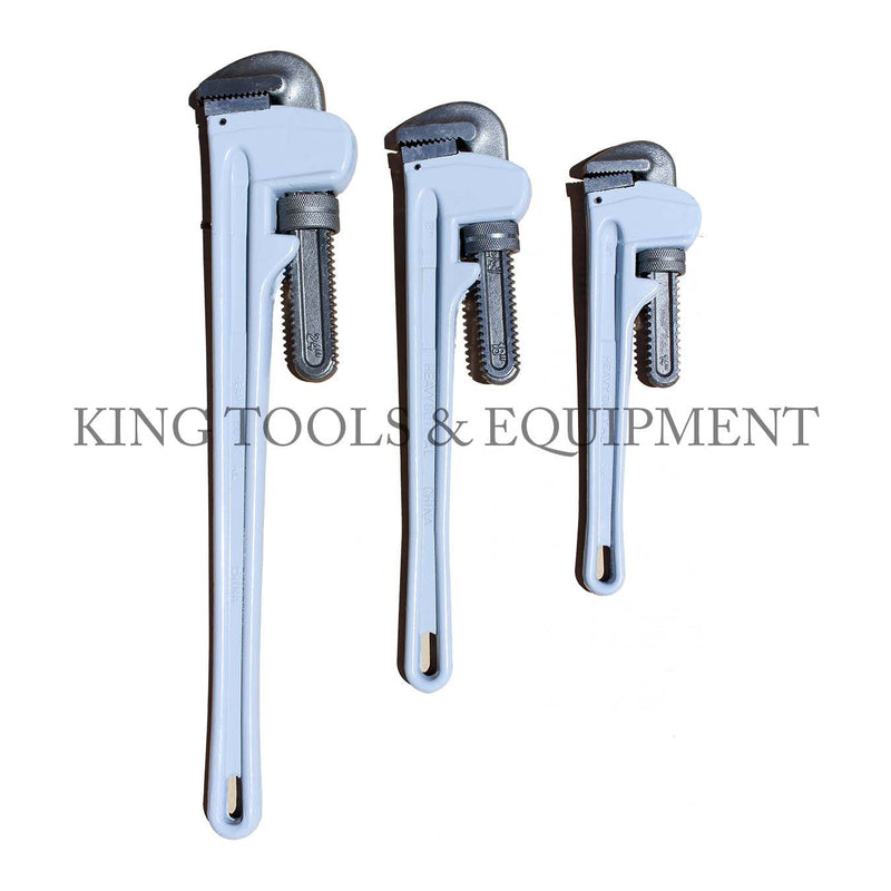 KING 3-pc ALUMINUM PIPE WRENCH SET 14" + 18" + 24"