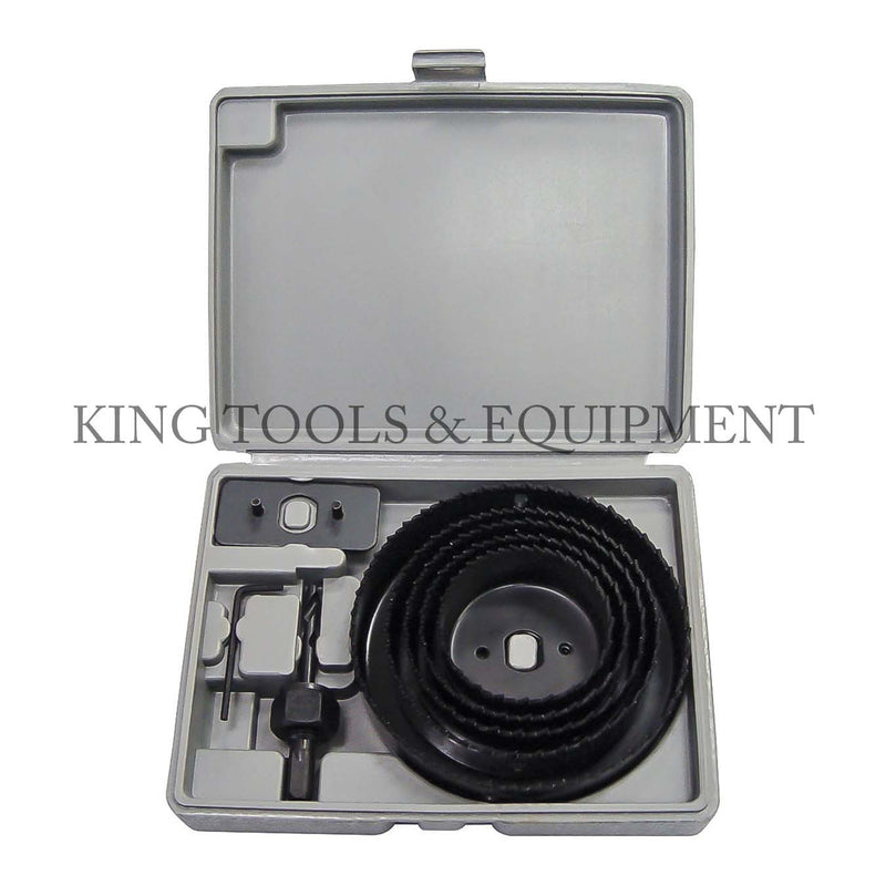 KING 8-pc HOLE SAW SET w/ Blow Case, 5-Size SAE and Metric