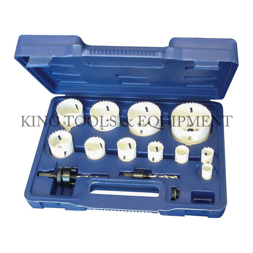 KING 14-pc Precision BI-METAL HOLE SAW SET w/ Case