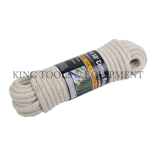 KING 3/8" x 50' Solid Braided COTTON ROPE