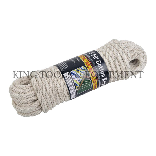 KING 1/2" x 50' Solid Braided COTTON ROPE
