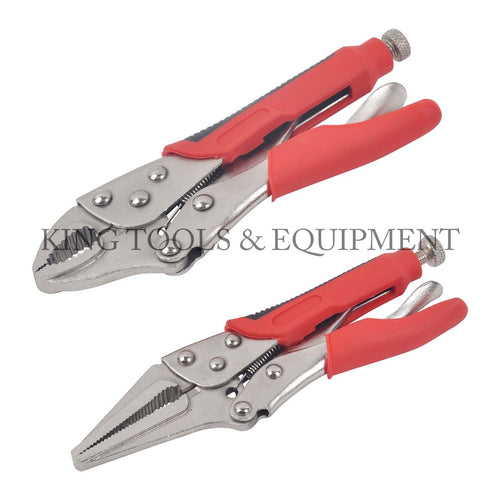 2-pc Long Nose and Curved Jaws LOCKING PLIERS SET - 1078-0