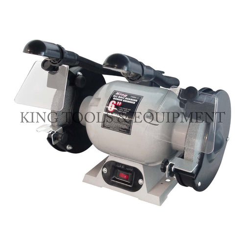 KING 6" BENCH GRINDER w/ Flex. Light, 1/2HP 120V@60Hz 3550 RPM