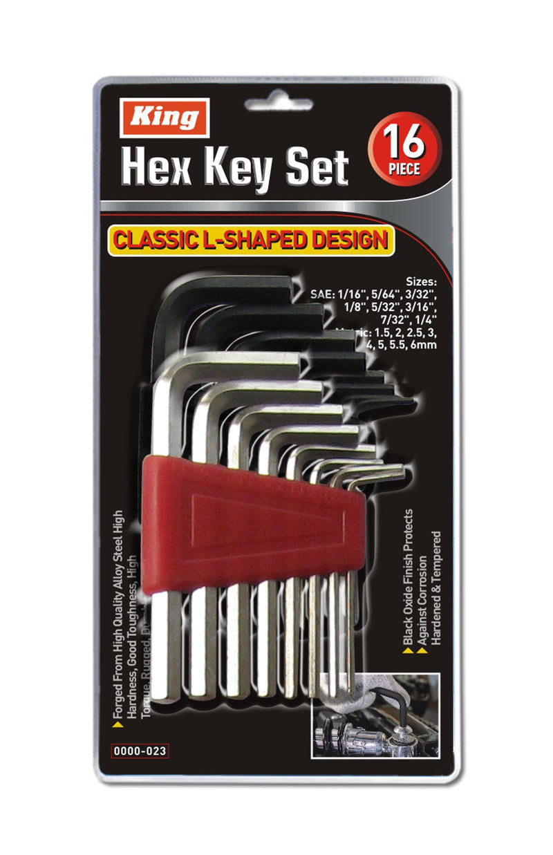 1122-0 - 16-PC HEX KEY SET, SAE & METRIC