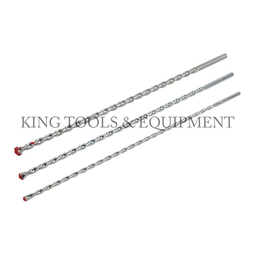 3-pc 400mm Long MASONRY DRILL BIT SET (5/16" - 3/8" - 1/2") - 1144-0