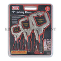 3-pc C-CLAMP Locking Pliers w/ Ergo. Handle Set - 1190-0
