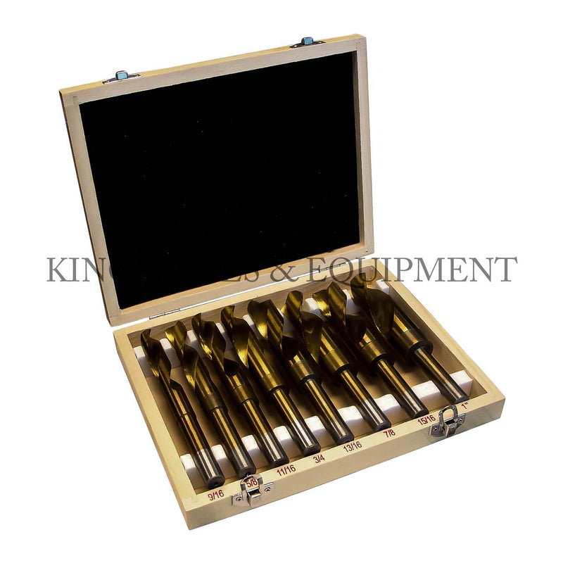 KING 8-pc SILVER and DEMING DRILL BIT SET (9/16" - 1") SAE