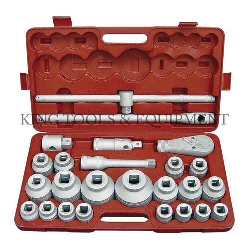 KING 26-pc 3/4" and 1" Dr. Assorted SOCKET SET w/ Blow Case, SAE