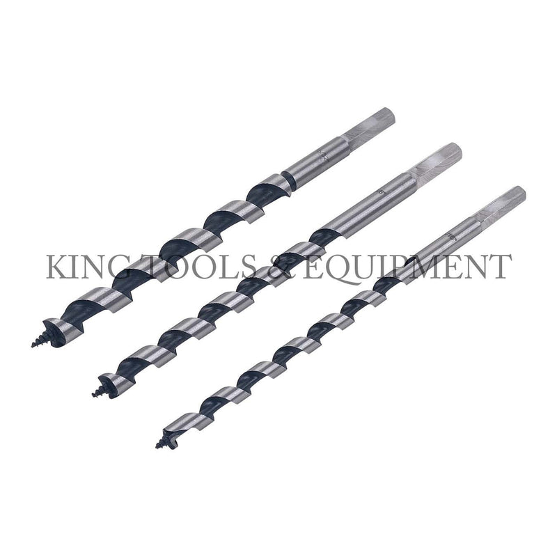 KING 3-pc 8" AUGER DRILL BIT SET