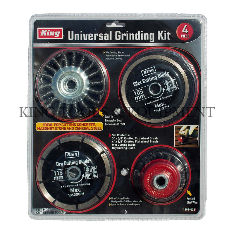 KING 4-pc Assorted UNIVERSAL GRINDING KIT