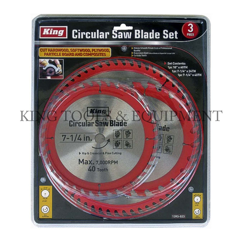 KING 3-pc CIRCULAR SAW BLADE SET