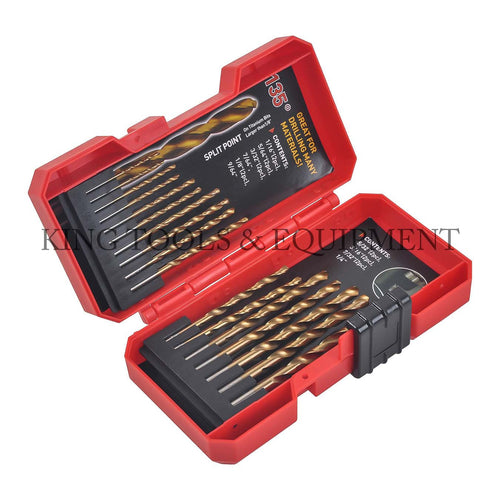 KING 17-pc Titanium DRILL BIT SET w/ Case