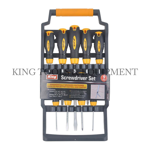 9-pc SCREWDRIVER SET w/ Rack - 1593-0