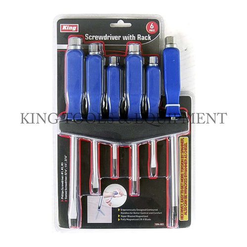 KING 6-pc SCREWDRIVER SET w/ Rack