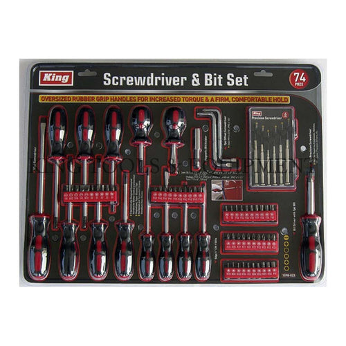 KING 74-pc Assorted SCREWDRIVER and BIT SET