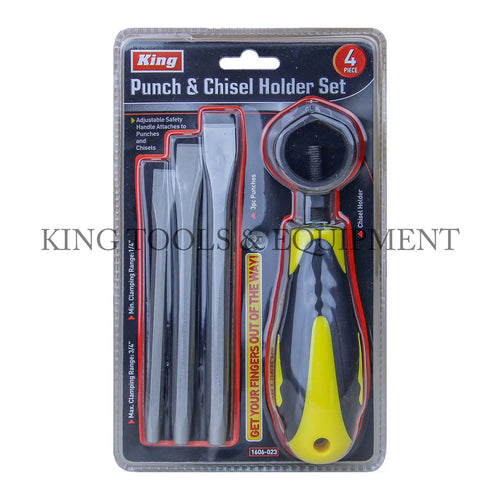 KING 4-pc CHISEL and PUNCH SET w/ Holder