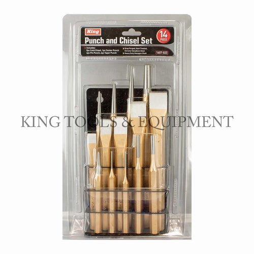 KING 14-pc CR-V Steel CHISEL and PUNCH SET